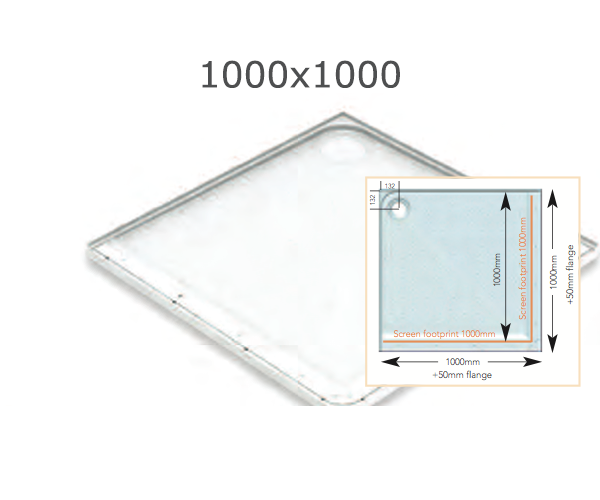 AKW Mullen Level Access Shower Tray For vinyl flooring